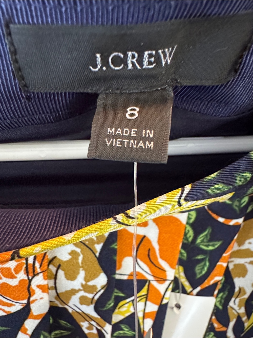 J. Crew Giraffe Print Pleated Midi Skirt in Navy, Brown & Yellow NWT Size 8 - Picture 8 of 9